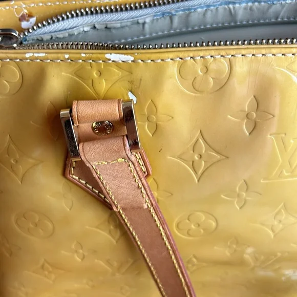 Louis Vuitton Houston Tote Lime Yellow Leather Monogram Vernis - Picture 10 of 14